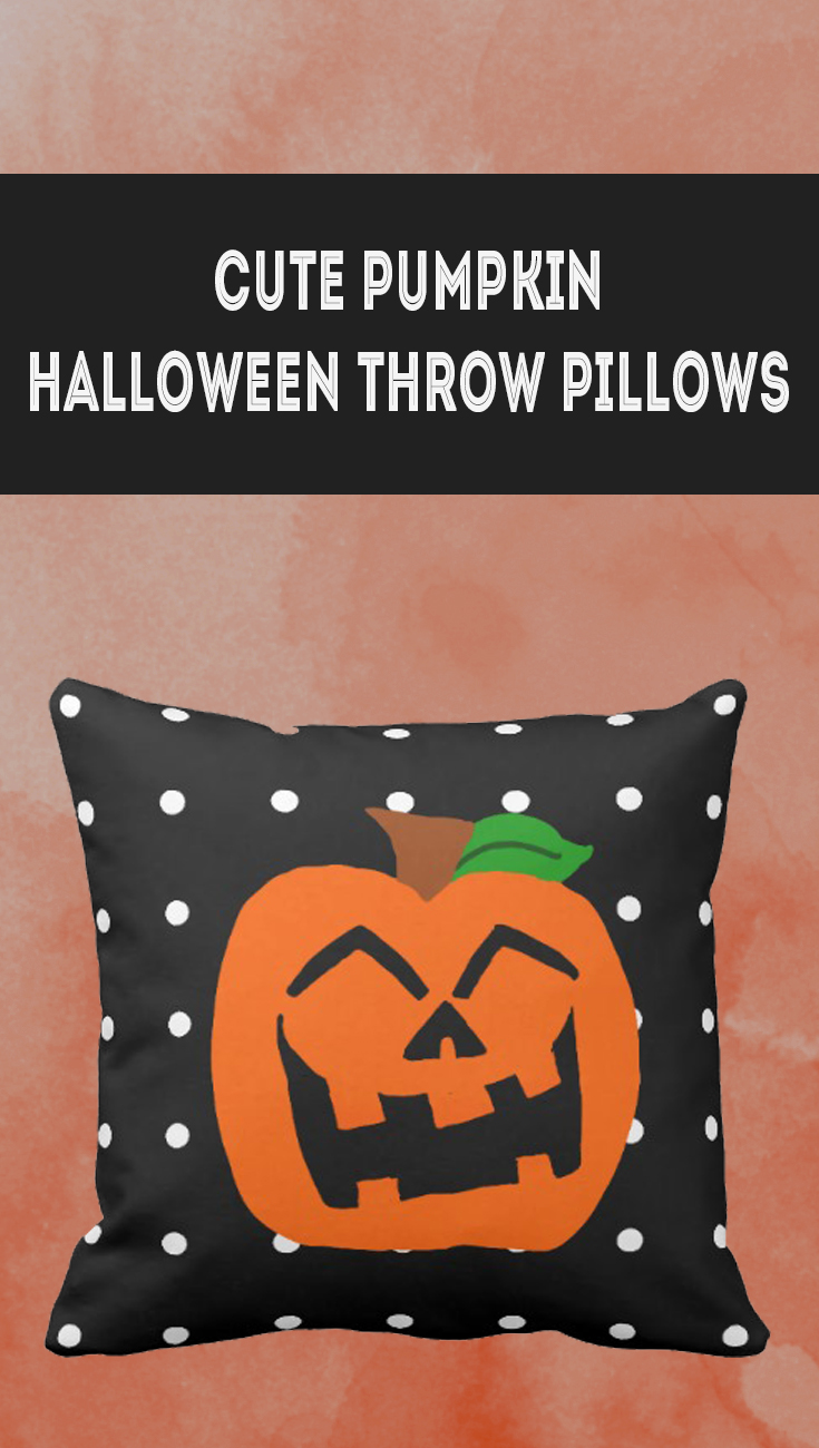 Cute Pumpkin Halloween Throw Pillows